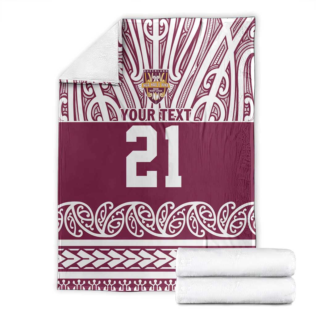 Queensland Maori Nga Hau E Wha Custom Blanket Polynesian Maori Tribal Pattern