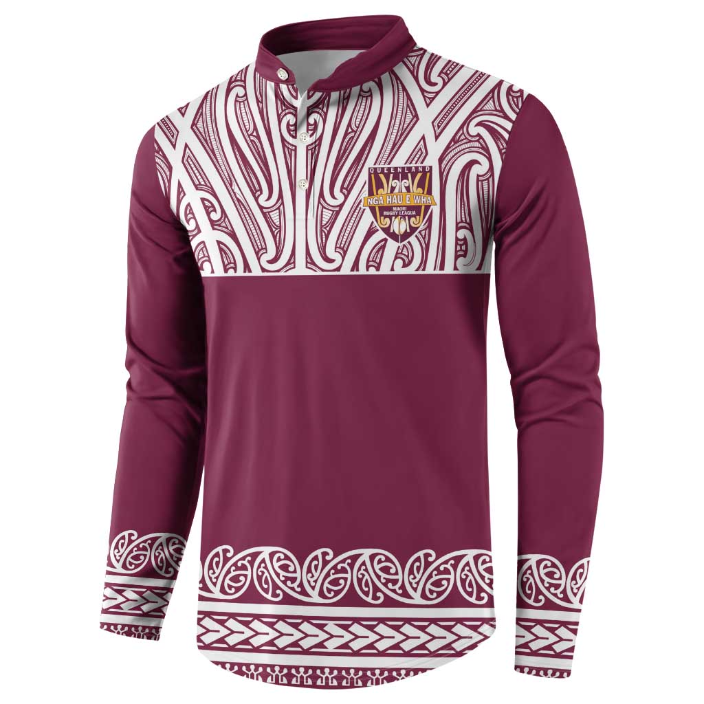 Queensland Maori Nga Hau E Wha Custom Button Sweatshirt Polynesian Maori Tribal Pattern LT9 - Polynesian Pride