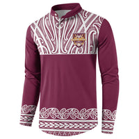Queensland Maori Nga Hau E Wha Custom Button Sweatshirt Polynesian Maori Tribal Pattern LT9 - Polynesian Pride