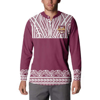 Queensland Maori Nga Hau E Wha Custom Button Sweatshirt Polynesian Maori Tribal Pattern LT9 - Polynesian Pride