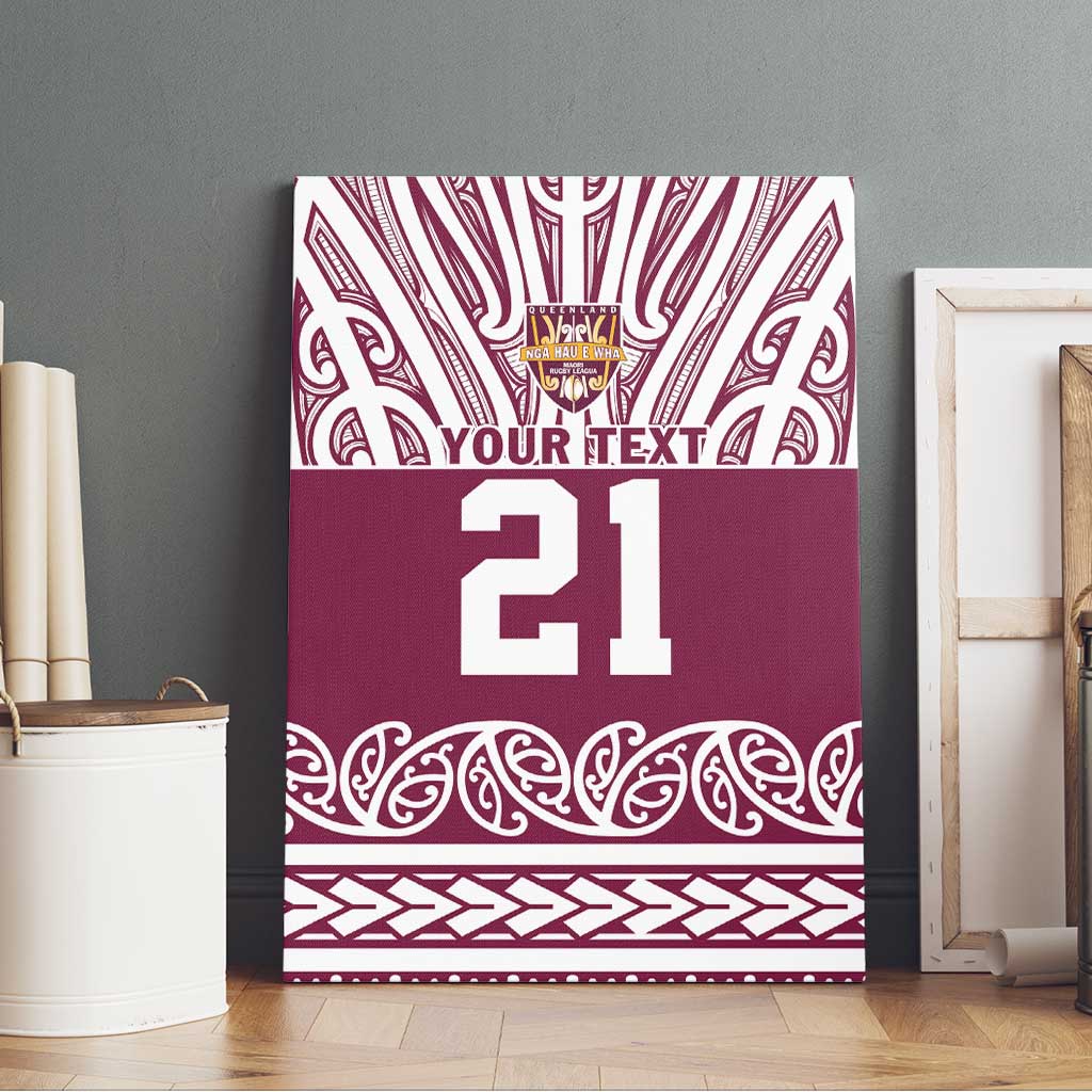 Queensland Maori Nga Hau E Wha Custom Canvas Wall Art Polynesian Maori Tribal Pattern LT9 - Polynesian Pride