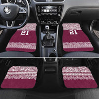 Queensland Maori Nga Hau E Wha Custom Car Mats Polynesian Maori Tribal Pattern LT9 Set 4pcs Maroon - Polynesian Pride