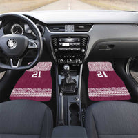 Queensland Maori Nga Hau E Wha Custom Car Mats Polynesian Maori Tribal Pattern LT9 Set 2pcs - Front Maroon - Polynesian Pride