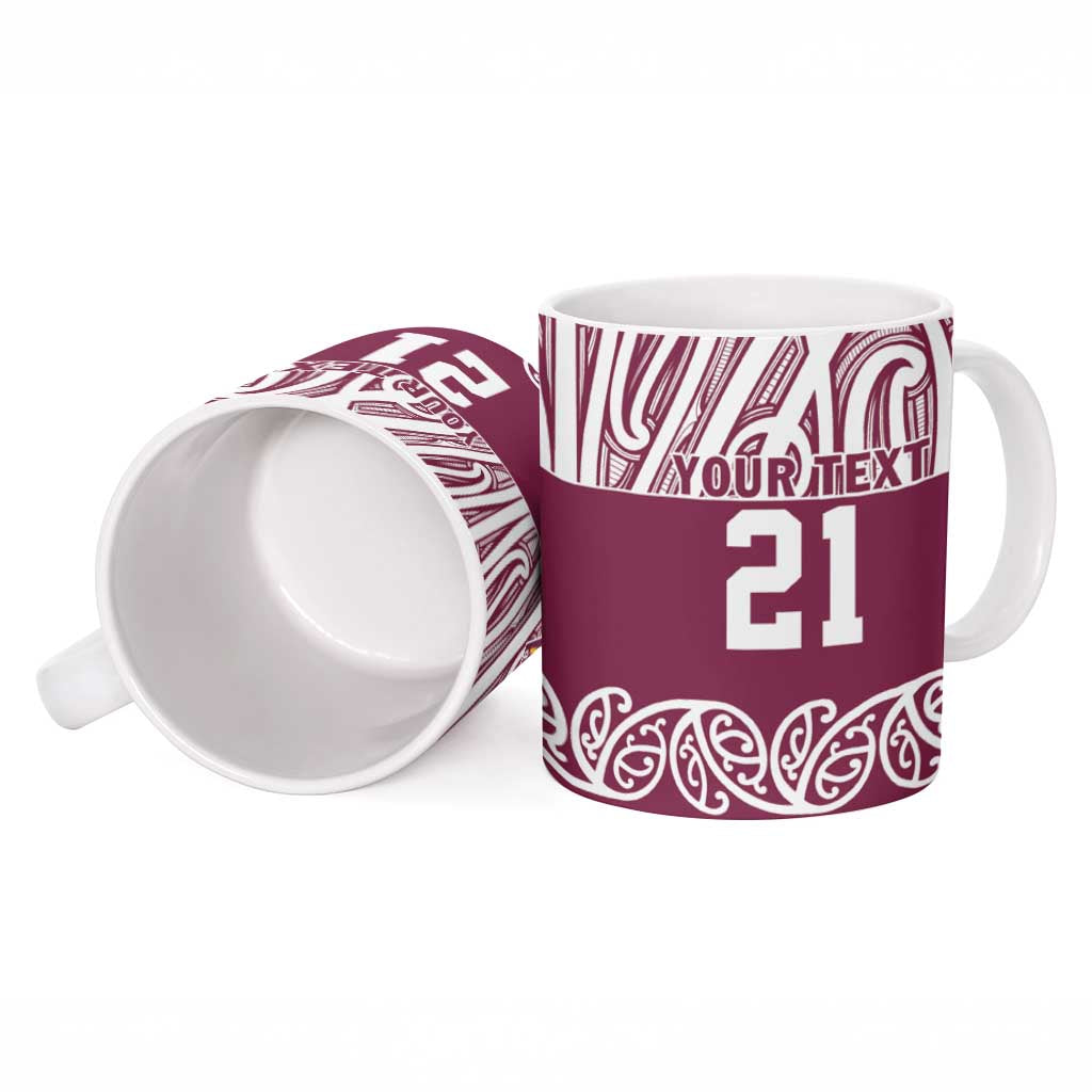Queensland Maori Nga Hau E Wha Custom Ceramic Mug Polynesian Maori Tribal Pattern - Polynesian Pride