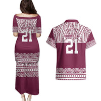 Queensland Maori Nga Hau E Wha Custom Couples Matching Puletasi and Hawaiian Shirt Polynesian Maori Tribal Pattern LT9 - Polynesian Pride