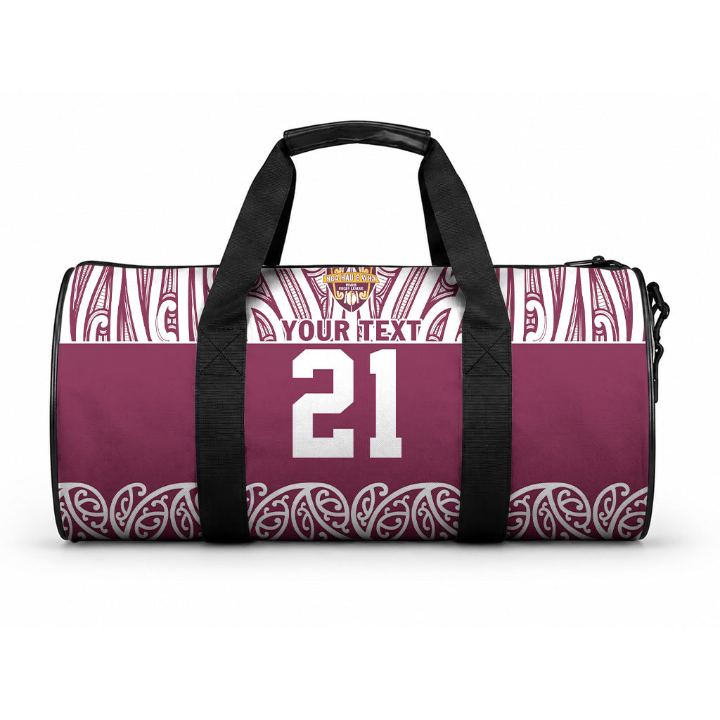 Queensland Maori Nga Hau E Wha Custom Duffle Bag Polynesian Maori Tribal Pattern LT9 One size Maroon - Polynesian Pride