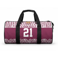 Queensland Maori Nga Hau E Wha Custom Duffle Bag Polynesian Maori Tribal Pattern LT9 One size Maroon - Polynesian Pride