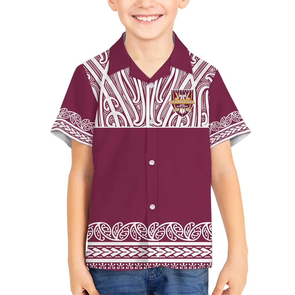 Queensland Maori Nga Hau E Wha Custom Family Matching Summer Maxi Dress and Hawaiian Shirt Polynesian Maori Tribal Pattern