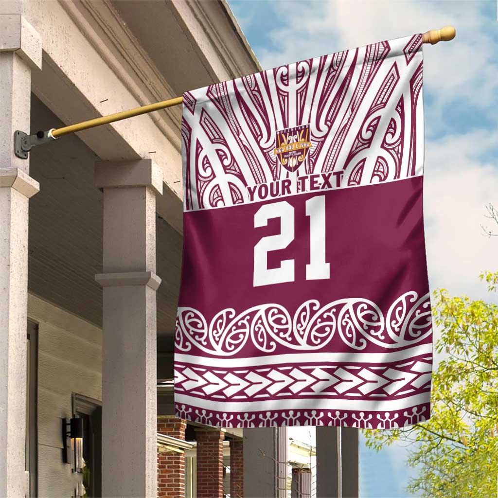 Queensland Maori Nga Hau E Wha Custom Garden Flag Polynesian Maori Tribal Pattern