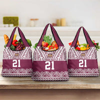 Queensland Maori Nga Hau E Wha Custom Grocery Bag Polynesian Maori Tribal Pattern LT9 3-pack One Size Maroon - Polynesian Pride