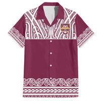 Queensland Maori Nga Hau E Wha Custom Hawaiian Shirt Polynesian Maori Tribal Pattern LT9 Maroon - Polynesian Pride