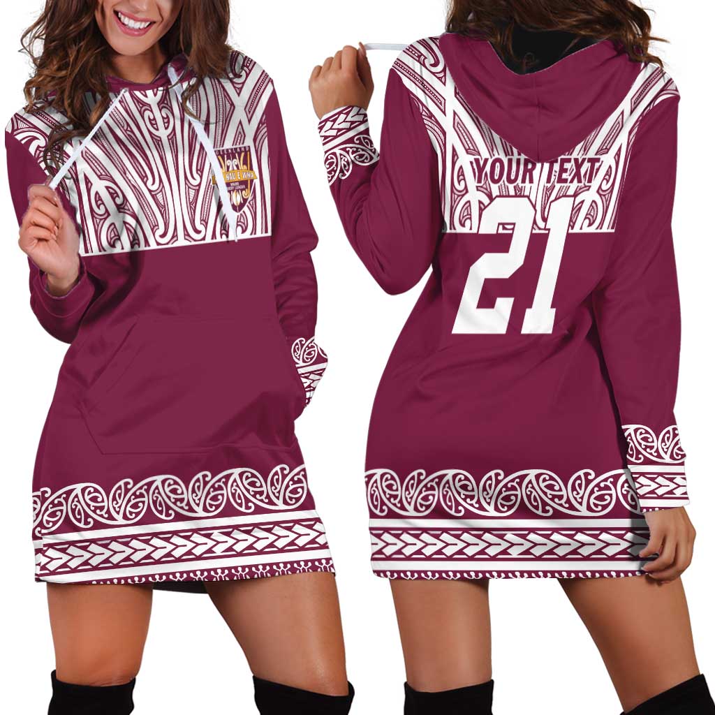 Queensland Maori Nga Hau E Wha Custom Hoodie Dress Polynesian Maori Tribal Pattern LT9 - Polynesian Pride