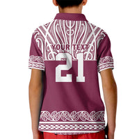 Queensland Maori Nga Hau E Wha Custom Kid Polo Shirt Polynesian Maori Tribal Pattern