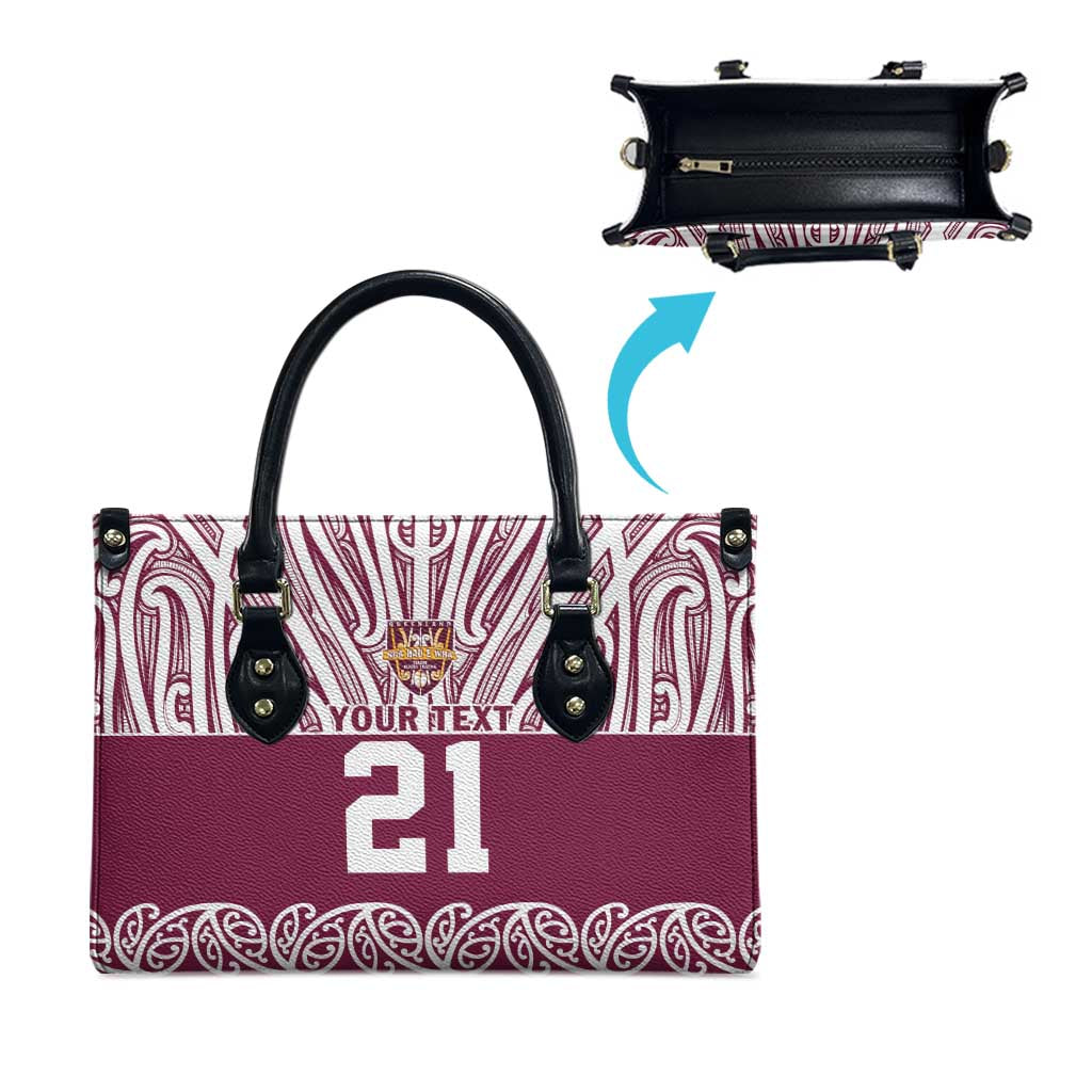 Queensland Maori Nga Hau E Wha Custom Leather Bag Polynesian Maori Tribal Pattern - Polynesian Pride