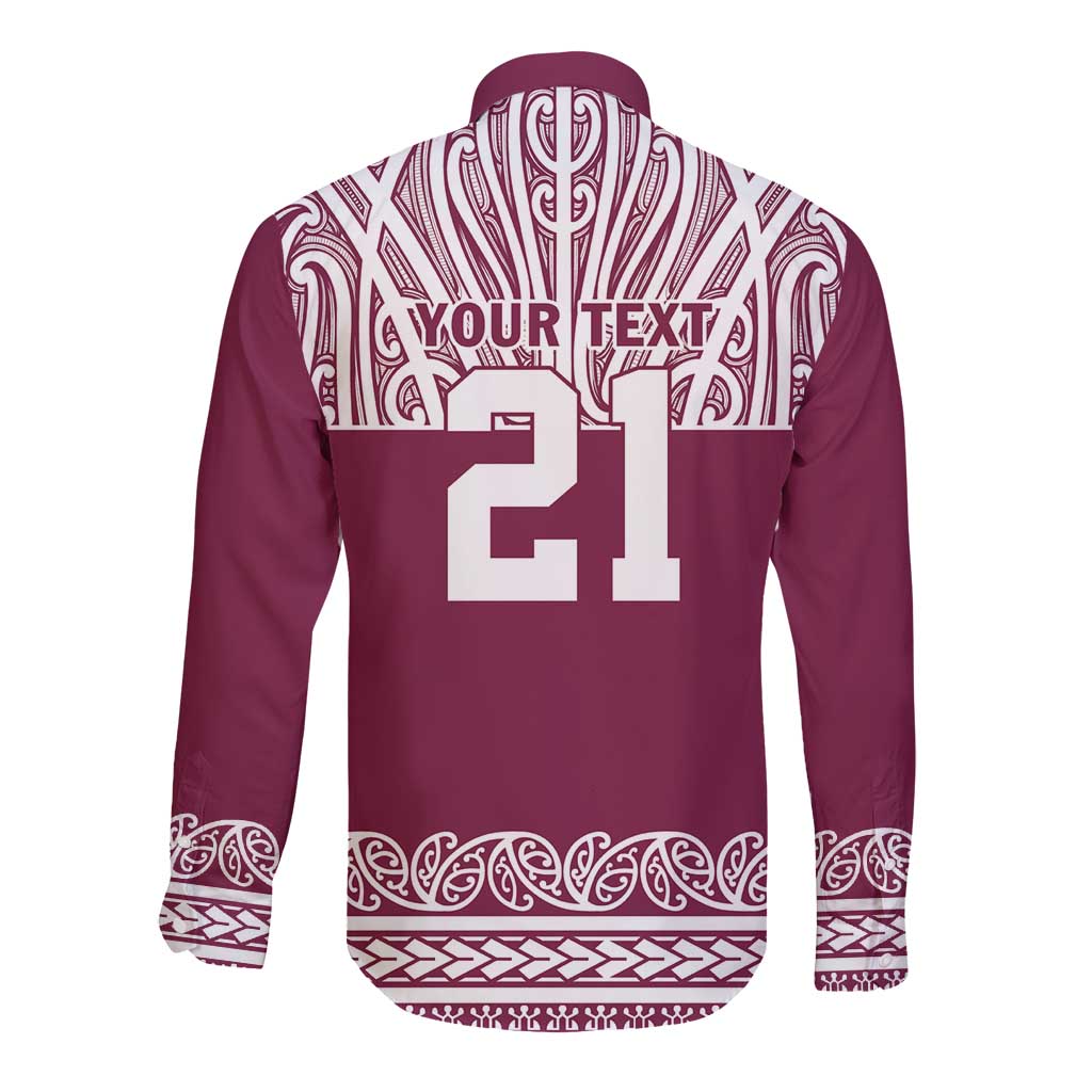 Queensland Maori Nga Hau E Wha Custom Long Sleeve Button Shirt Polynesian Maori Tribal Pattern LT9 - Polynesian Pride