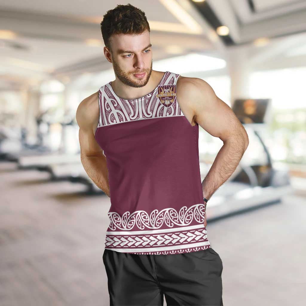 Queensland Maori Nga Hau E Wha Custom Men Tank Top Polynesian Maori Tribal Pattern LT9 Maroon - Polynesian Pride