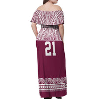 Queensland Maori Nga Hau E Wha Custom Off Shoulder Maxi Dress Polynesian Maori Tribal Pattern LT9 - Polynesian Pride