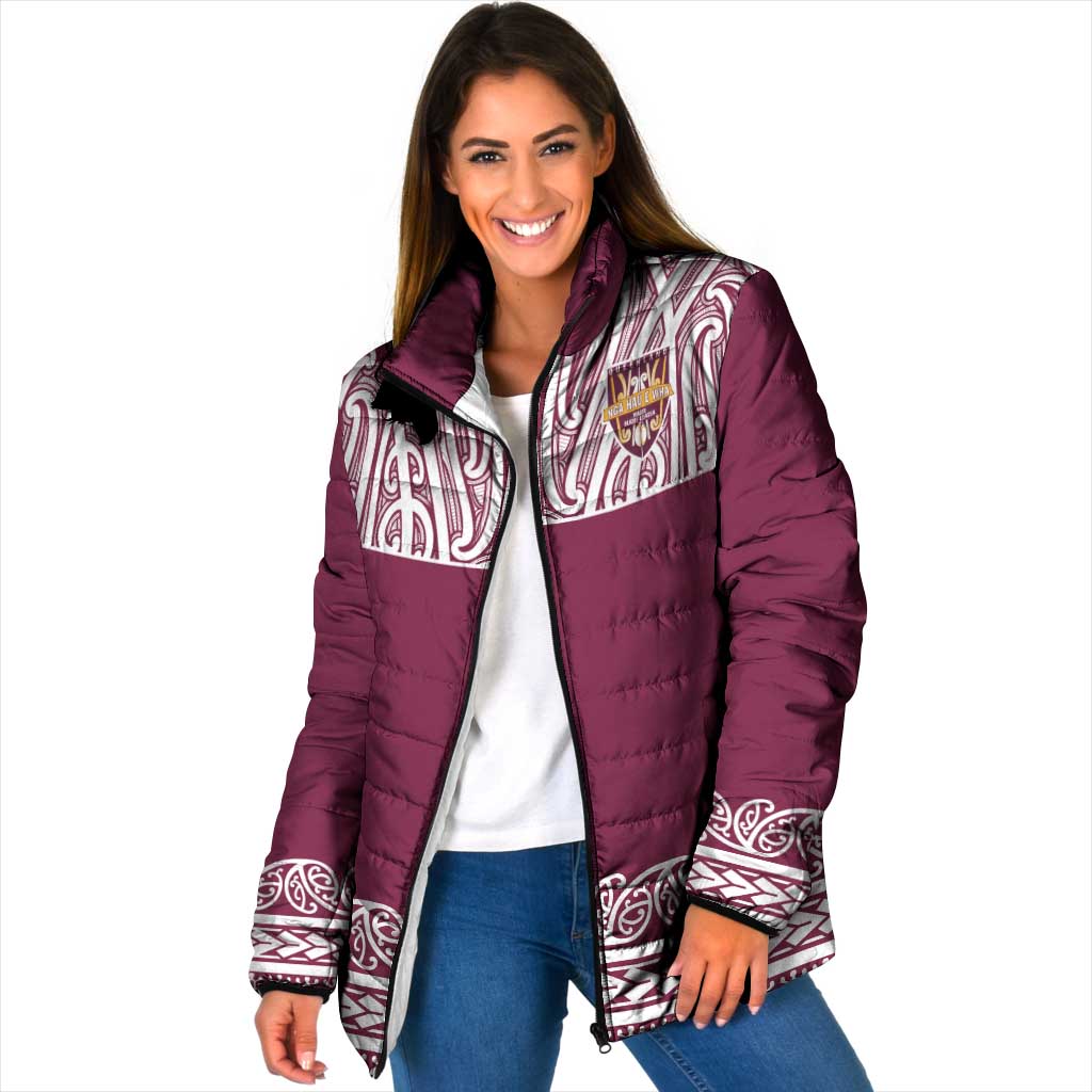 Queensland Maori Nga Hau E Wha Custom Padded Jacket Polynesian Maori Tribal Pattern - Polynesian Pride