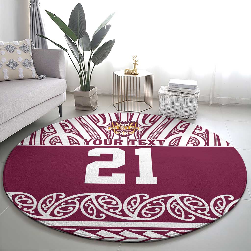 Queensland Maori Nga Hau E Wha Custom Round Carpet Polynesian Maori Tribal Pattern