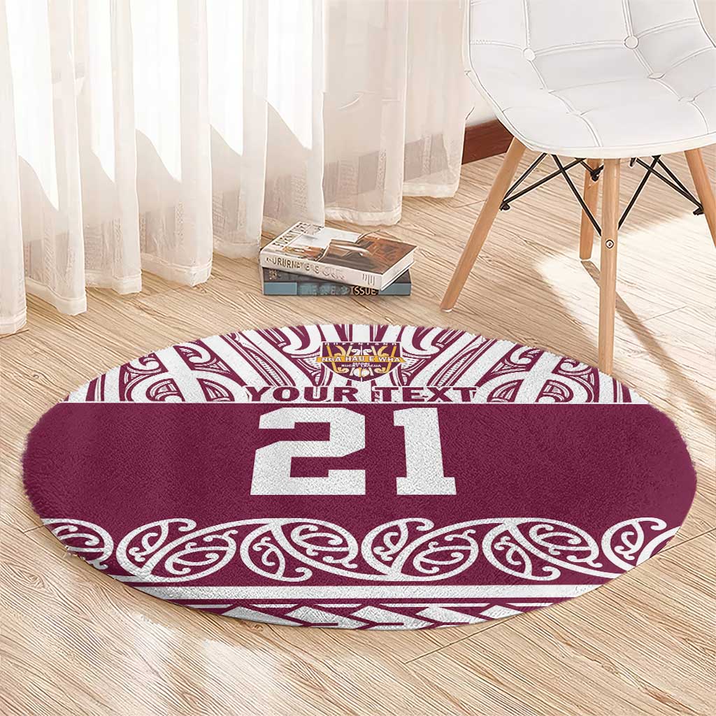 Queensland Maori Nga Hau E Wha Custom Round Carpet Polynesian Maori Tribal Pattern