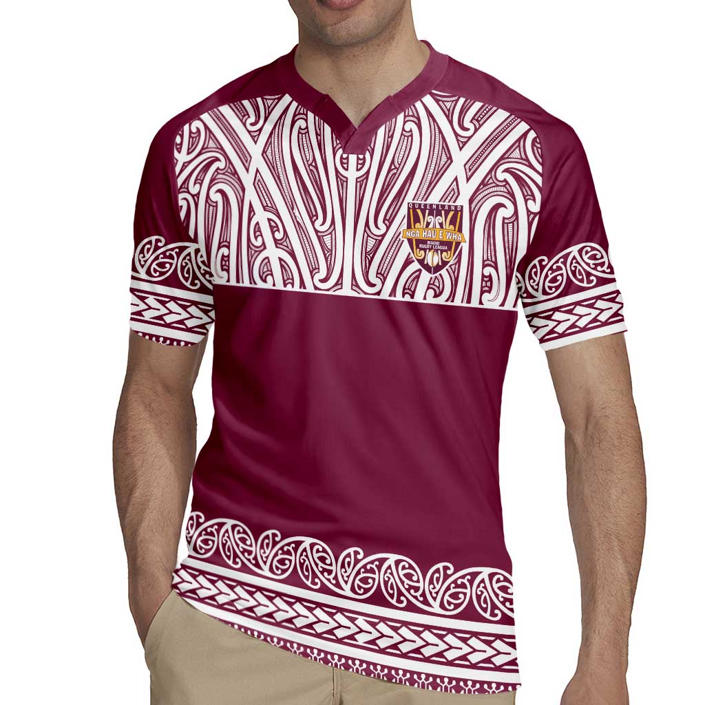 Queensland Maori Nga Hau E Wha Custom Rugby Jersey Polynesian Maori Tribal Pattern