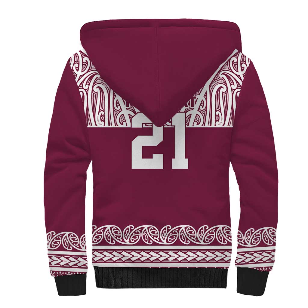 Queensland Maori Nga Hau E Wha Custom Sherpa Hoodie Polynesian Maori Tribal Pattern LT9 - Polynesian Pride