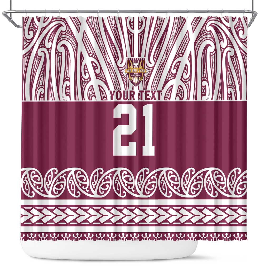 Queensland Maori Nga Hau E Wha Custom Shower Curtain Polynesian Maori Tribal Pattern