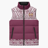 Queensland Maori Nga Hau E Wha Custom Sleeveless Puffer Jacket Polynesian Maori Tribal Pattern - Polynesian Pride