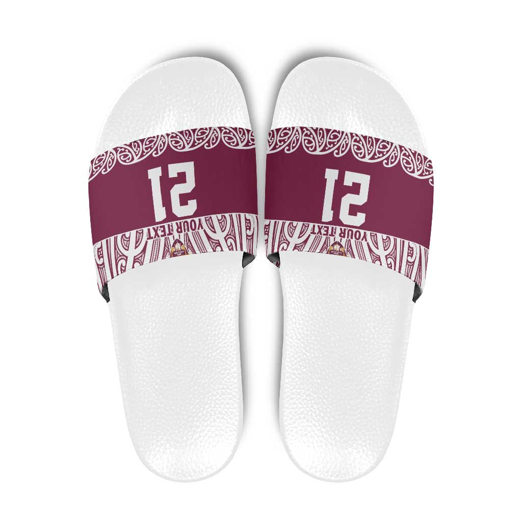 Queensland Maori Nga Hau E Wha Custom Slide Sandals Polynesian Maori Tribal Pattern - Polynesian Pride