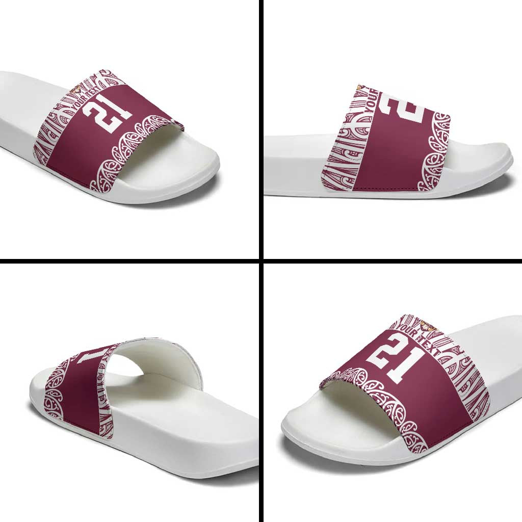 Queensland Maori Nga Hau E Wha Custom Slide Sandals Polynesian Maori Tribal Pattern - Polynesian Pride