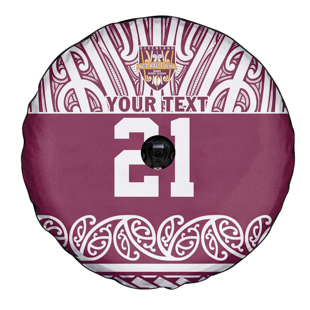 Queensland Maori Nga Hau E Wha Custom Spare Tire Cover Polynesian Maori Tribal Pattern