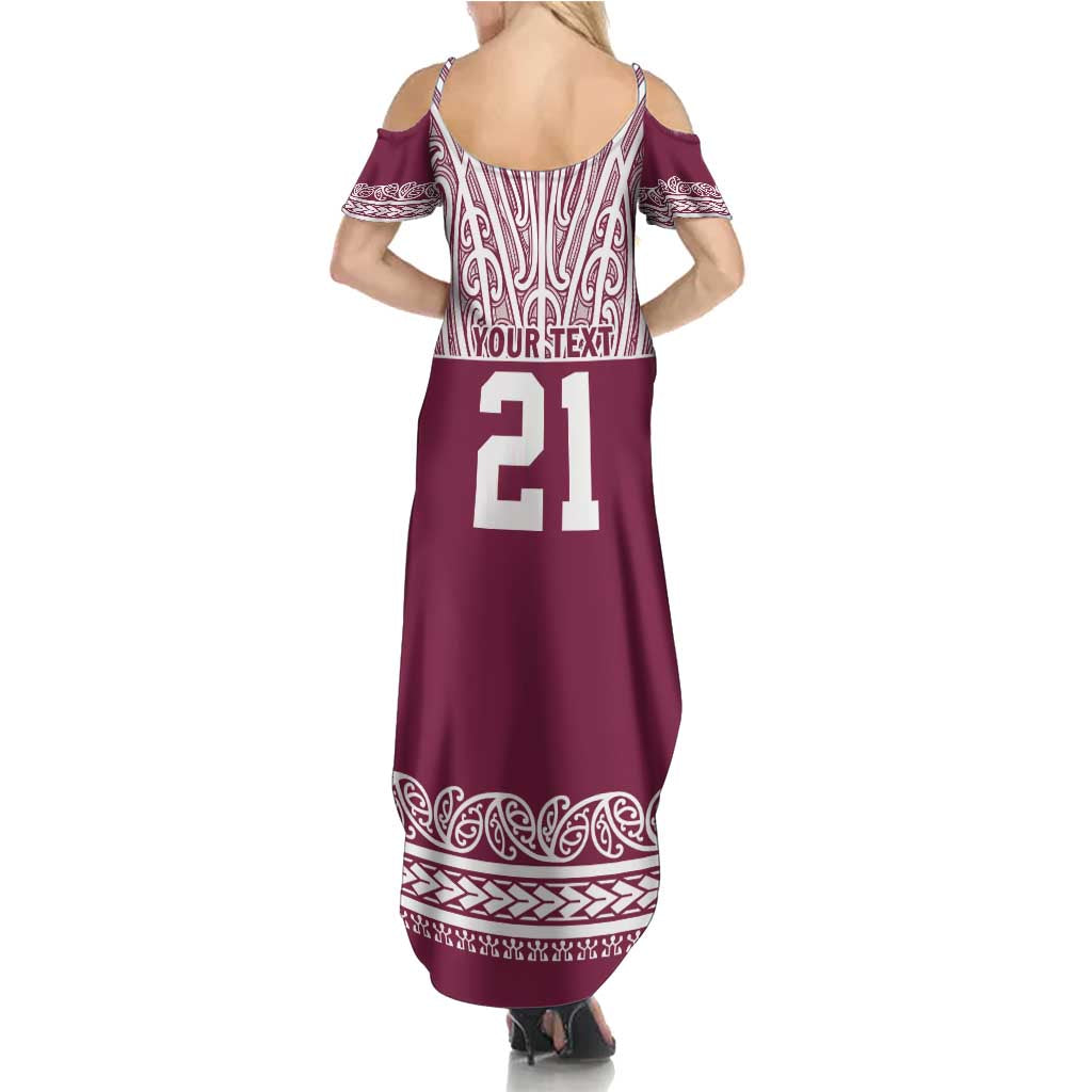 Queensland Maori Nga Hau E Wha Custom Summer Maxi Dress Polynesian Maori Tribal Pattern LT9 - Polynesian Pride