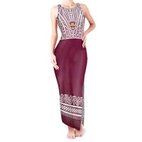 Queensland Maori Nga Hau E Wha Custom Tank Maxi Dress Polynesian Maori Tribal Pattern LT9 Women Maroon - Polynesian Pride