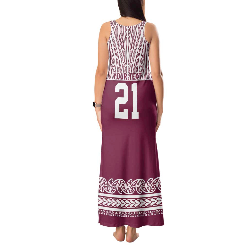 Queensland Maori Nga Hau E Wha Custom Tank Maxi Dress Polynesian Maori Tribal Pattern LT9 - Polynesian Pride