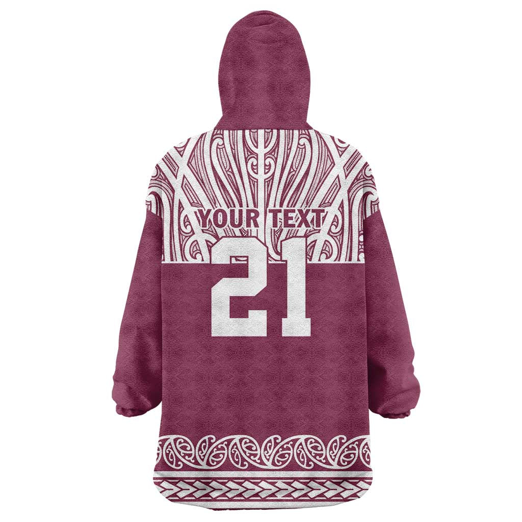 Queensland Maori Nga Hau E Wha Custom Wearable Blanket Hoodie Polynesian Maori Tribal Pattern LT9 - Polynesian Pride