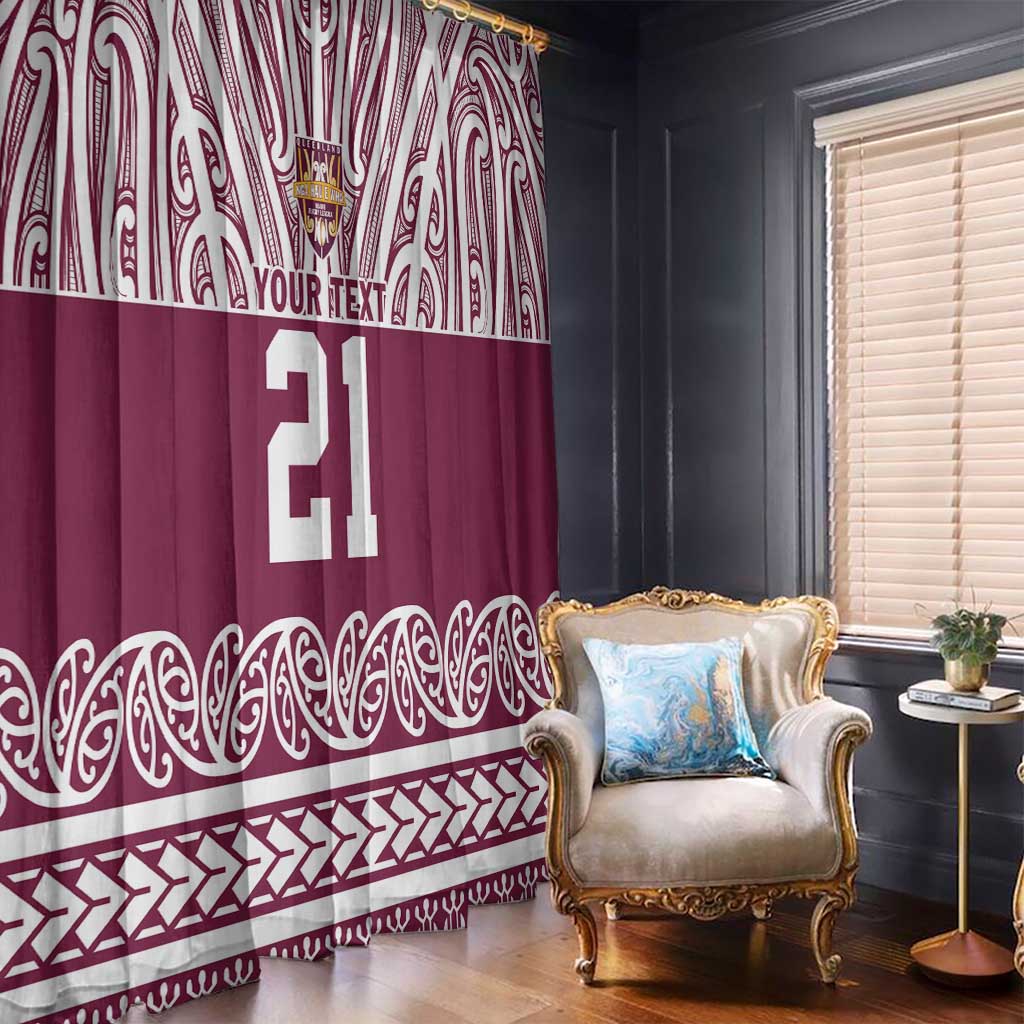 Queensland Maori Nga Hau E Wha Custom Window Curtain Polynesian Maori Tribal Pattern