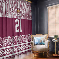 Queensland Maori Nga Hau E Wha Custom Window Curtain Polynesian Maori Tribal Pattern