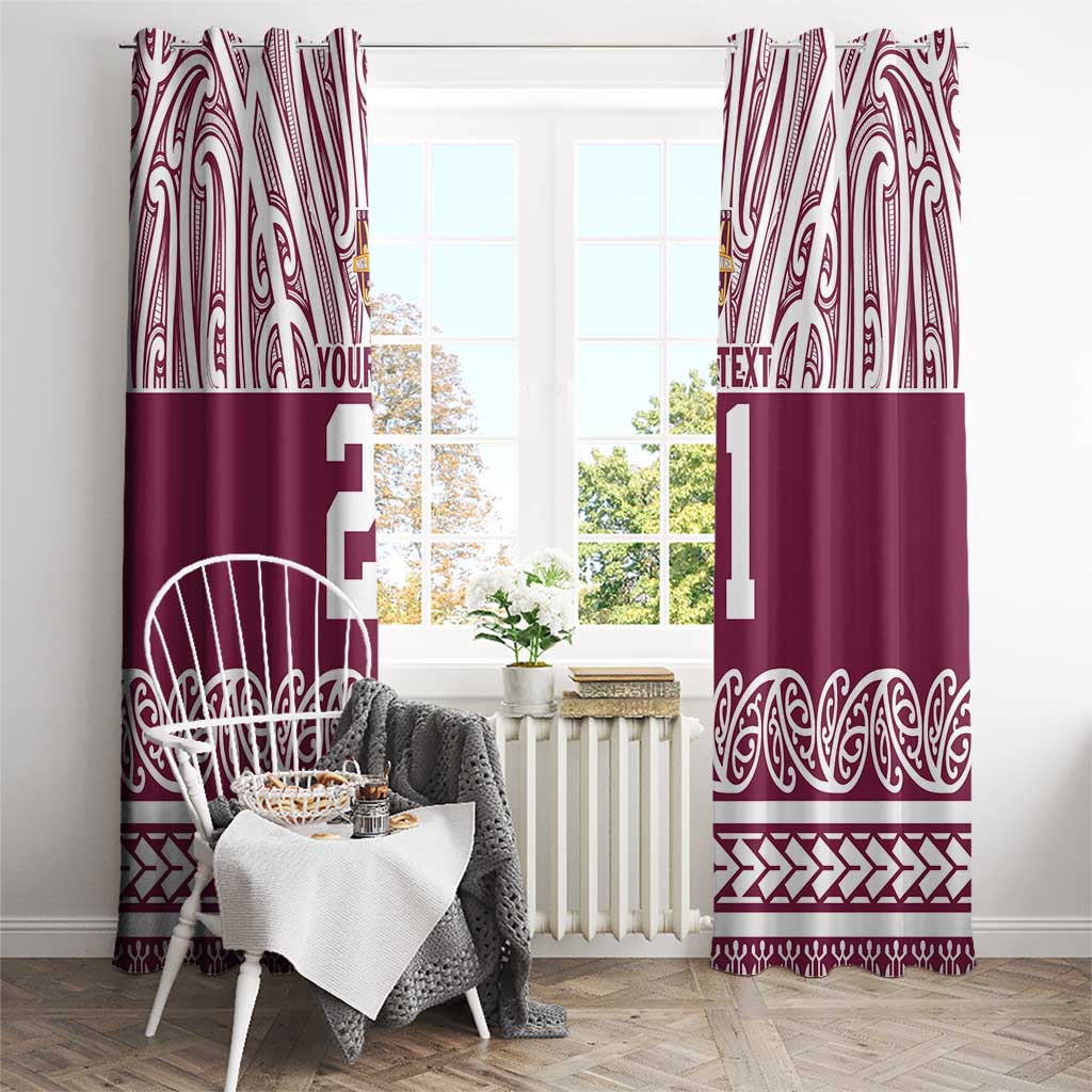 Queensland Maori Nga Hau E Wha Custom Window Curtain Polynesian Maori Tribal Pattern