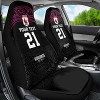 Queensland Papua New Guinea Custom Car Seat Cover All Black Pacific PNG Tribal Style