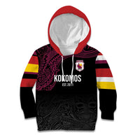 Queensland Papua New Guinea Custom Kid Hoodie All Black Pacific PNG Tribal Style