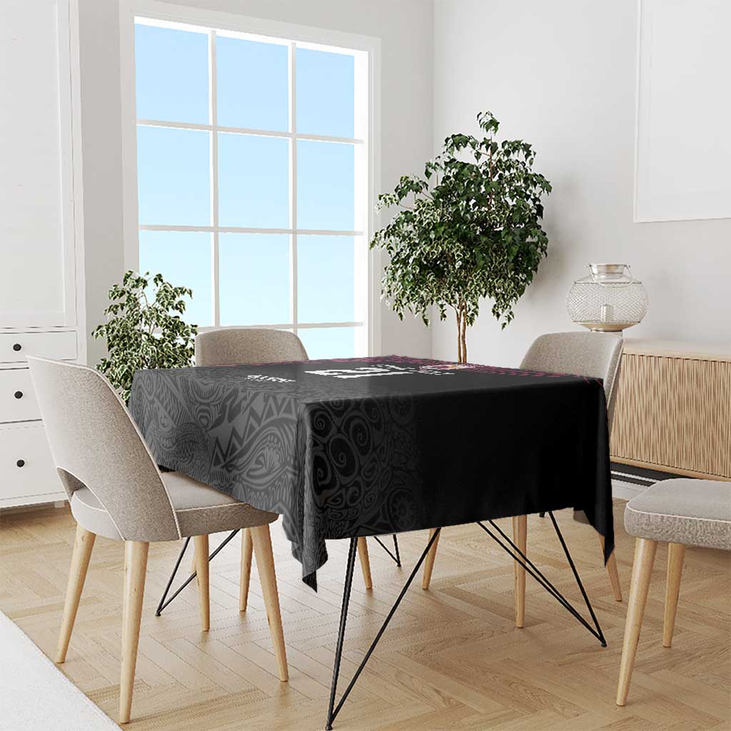 Queensland Papua New Guinea Custom Tablecloth All Black Pacific PNG Tribal Style LT9 - Polynesian Pride