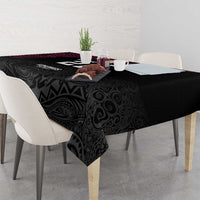 Queensland Papua New Guinea Custom Tablecloth All Black Pacific PNG Tribal Style LT9 - Polynesian Pride
