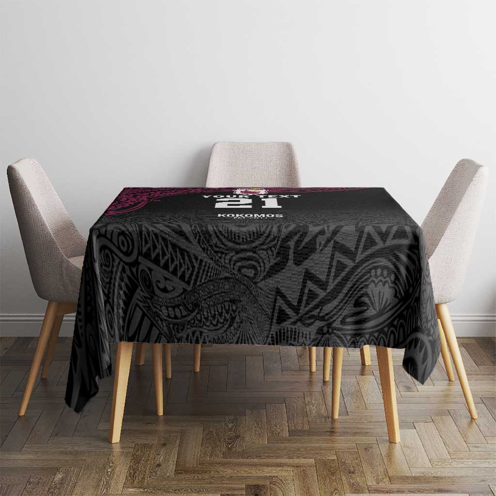 Queensland Papua New Guinea Custom Tablecloth All Black Pacific PNG Tribal Style LT9 - Polynesian Pride