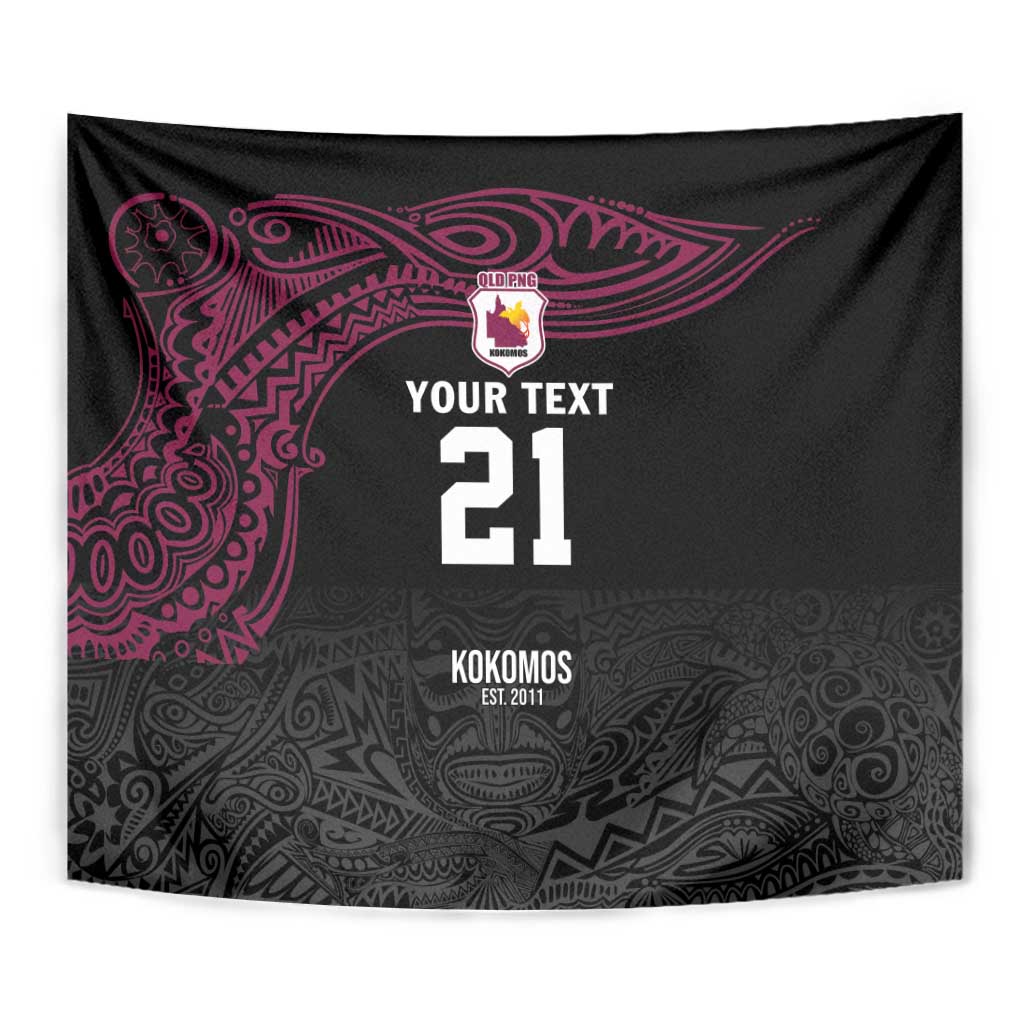 Queensland Papua New Guinea Custom Tapestry All Black Pacific PNG Tribal Style