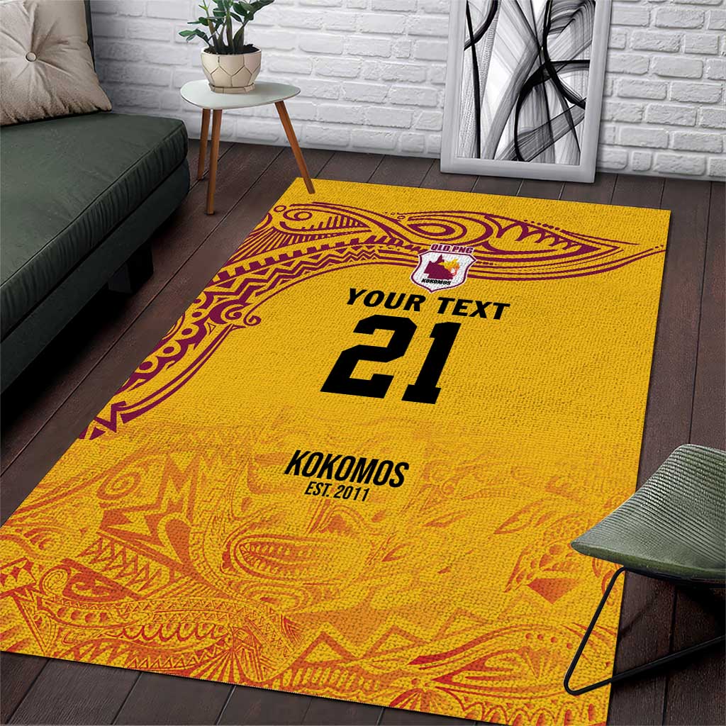 Queensland Papua New Guinea Custom Area Rug All Gold Pacific PNG Tribal Style