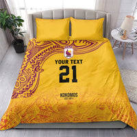 Queensland Papua New Guinea Custom Bedding Set All Gold Pacific PNG Tribal Style