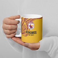 Queensland Papua New Guinea Custom Ceramic Mug All Gold Pacific PNG Tribal Style - Polynesian Pride