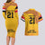 Queensland Papua New Guinea Custom Couples Matching Long Sleeve Bodycon Dress and Hawaiian Shirt All Gold Pacific PNG Tribal Style