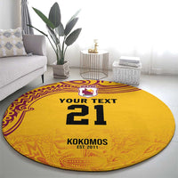 Queensland Papua New Guinea Custom Round Carpet All Gold Pacific PNG Tribal Style