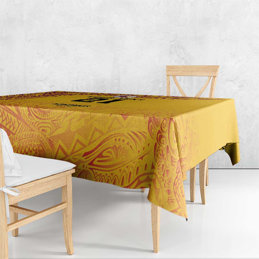 Queensland Papua New Guinea Custom Tablecloth All Gold Pacific PNG Tribal Style LT9 - Polynesian Pride